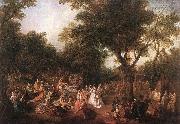 LANCRET, Nicolas Company in the Park g Sweden oil painting reproduction